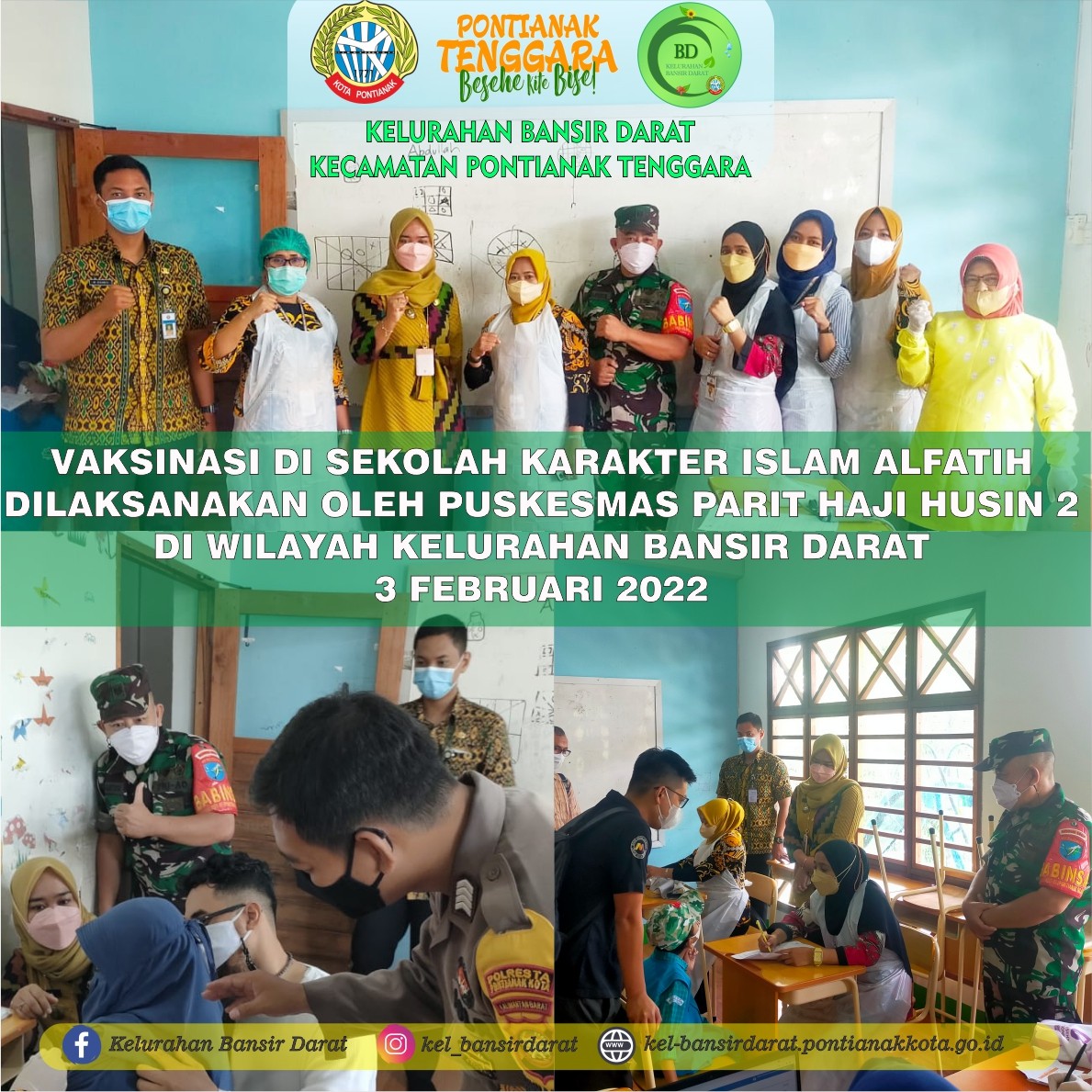 Vaksinasi di Sekolah Karakter Islam Alfatih Di laksanakan Oleh Puskesmas Parit Haji Husin 2