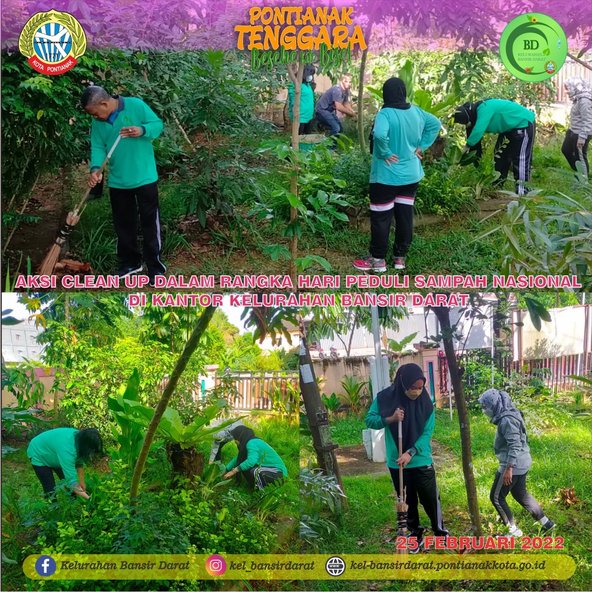 Aksi Clean Up Dalam Rangka Hari Peduli Sampah Nasional di Kantor Lurah Bansir Darat