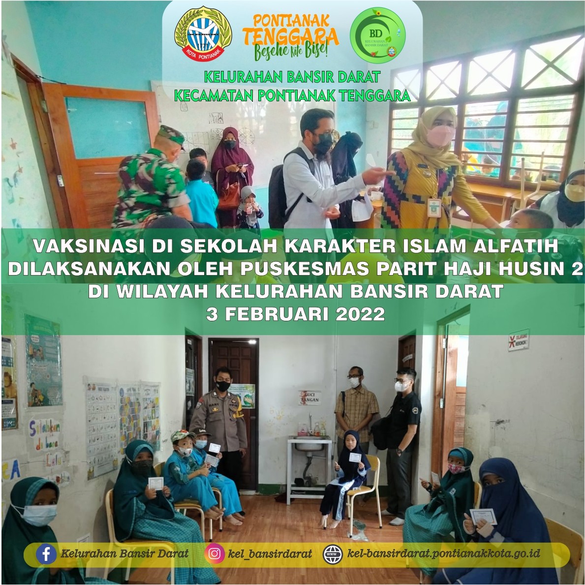 Kegiatan vaksinasi di Sekolah ISLAM ALFATIH